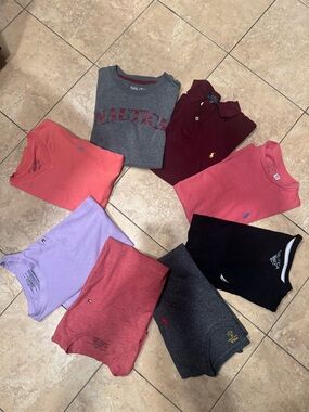 Nautica Boys' Gray Crewneck T-Shirt with Red Logo Ralph Lauren